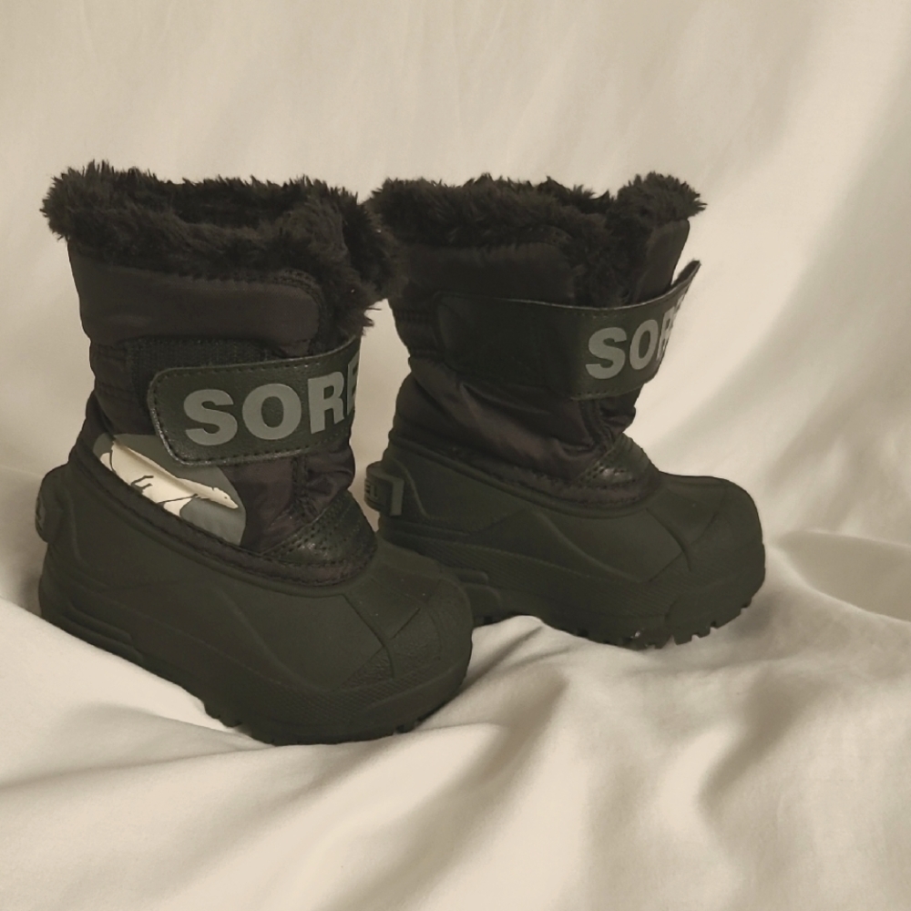 SOREL TODDLER SNOW COMMANDER BOOT BLACK CHARCOAL